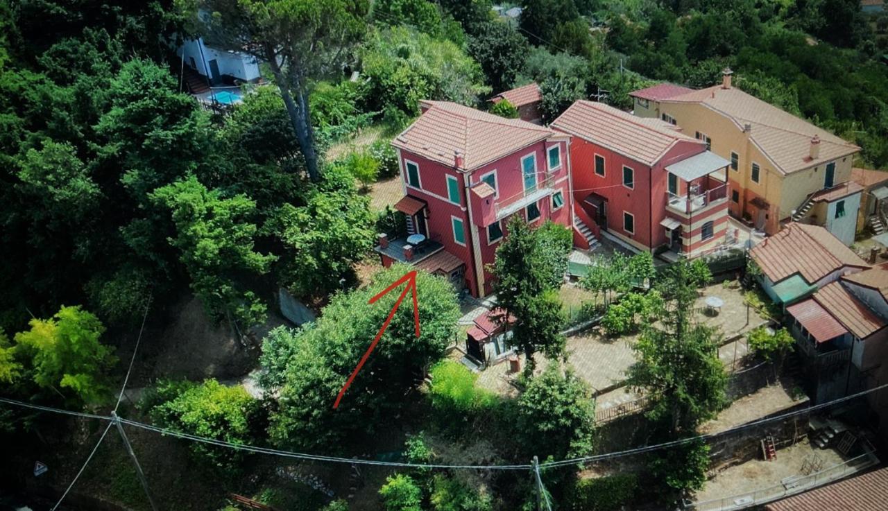 La Casa Rossa Arcola Con Vista Villa Bagian luar foto