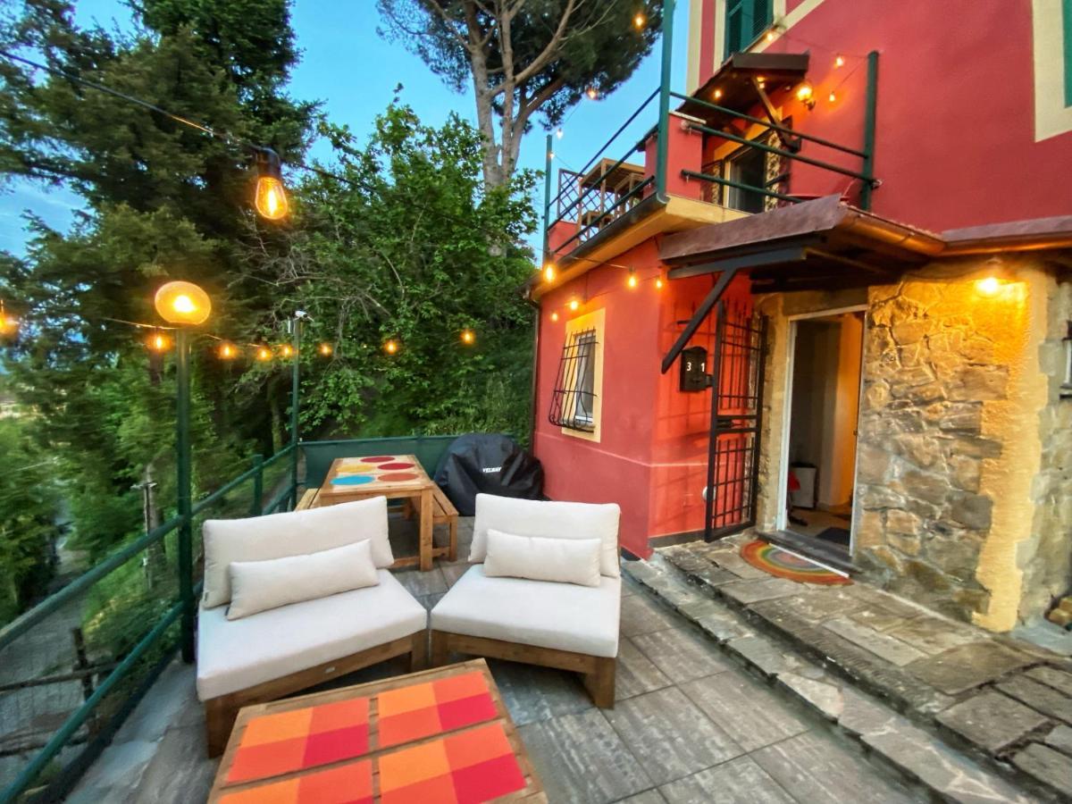La Casa Rossa Arcola Con Vista Villa Bagian luar foto